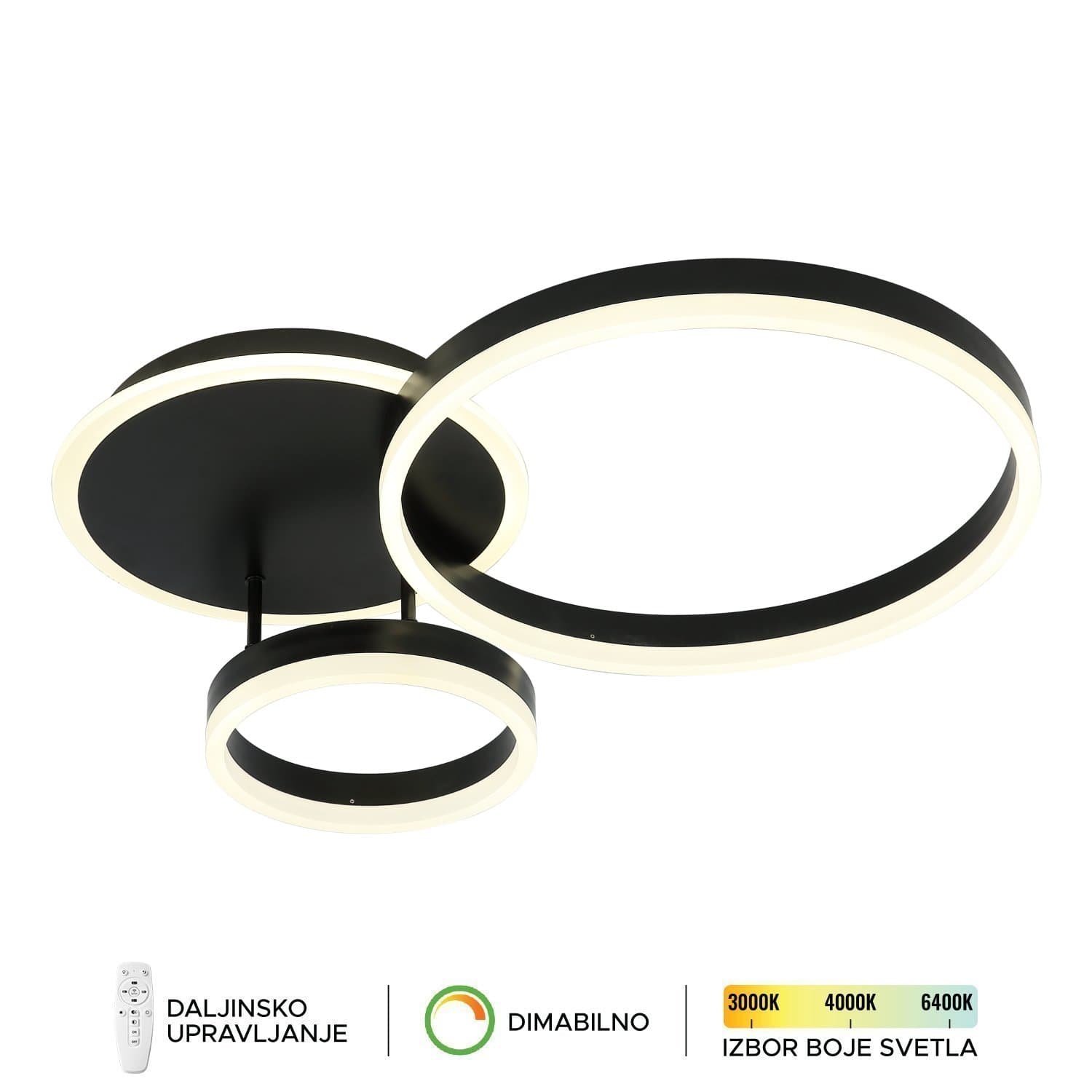 LED plafonska lampa F2047-66C BK - LED plafonjere i plafonske lampe