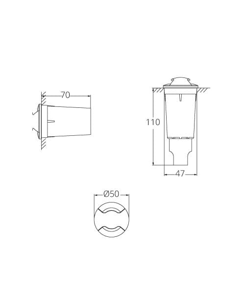 Ugradna LED lampa ALDO 2L GY