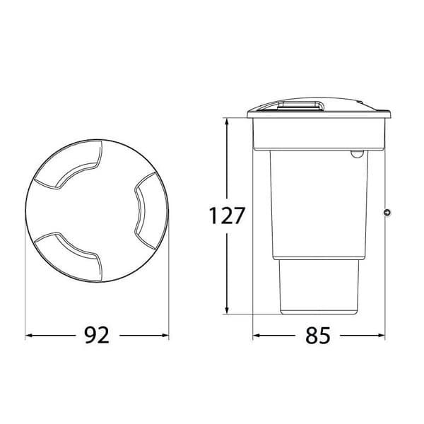Podna ugradna lampa CECI 90 3L BK