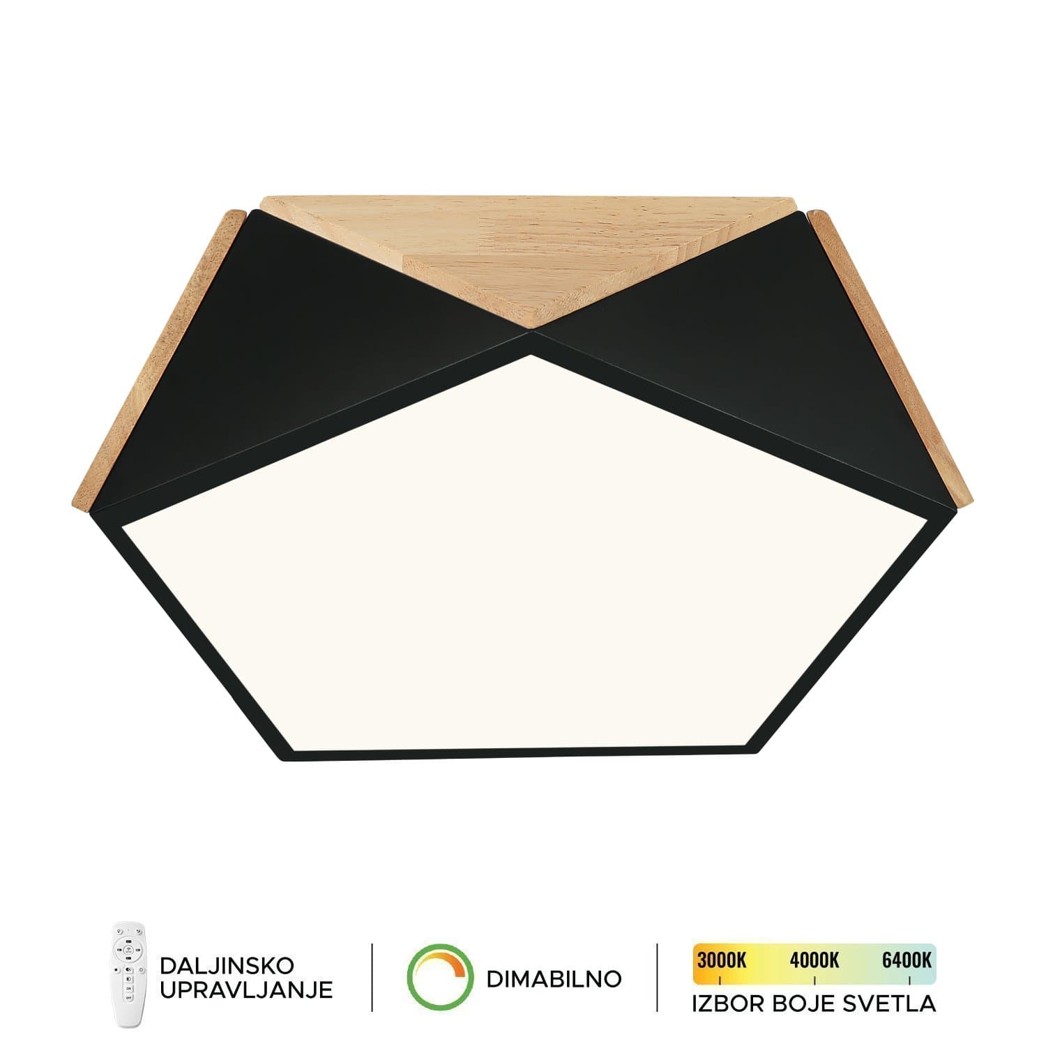 LED plafonska lampa F2810-24C BK+WD