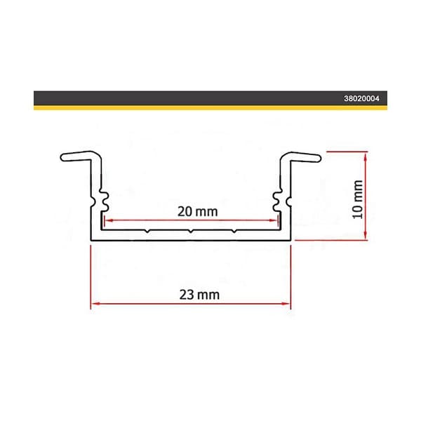Aluminijumski LED profil ugradni 04