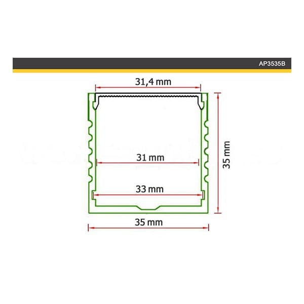 Aluminijumski LED profil ugradni 23