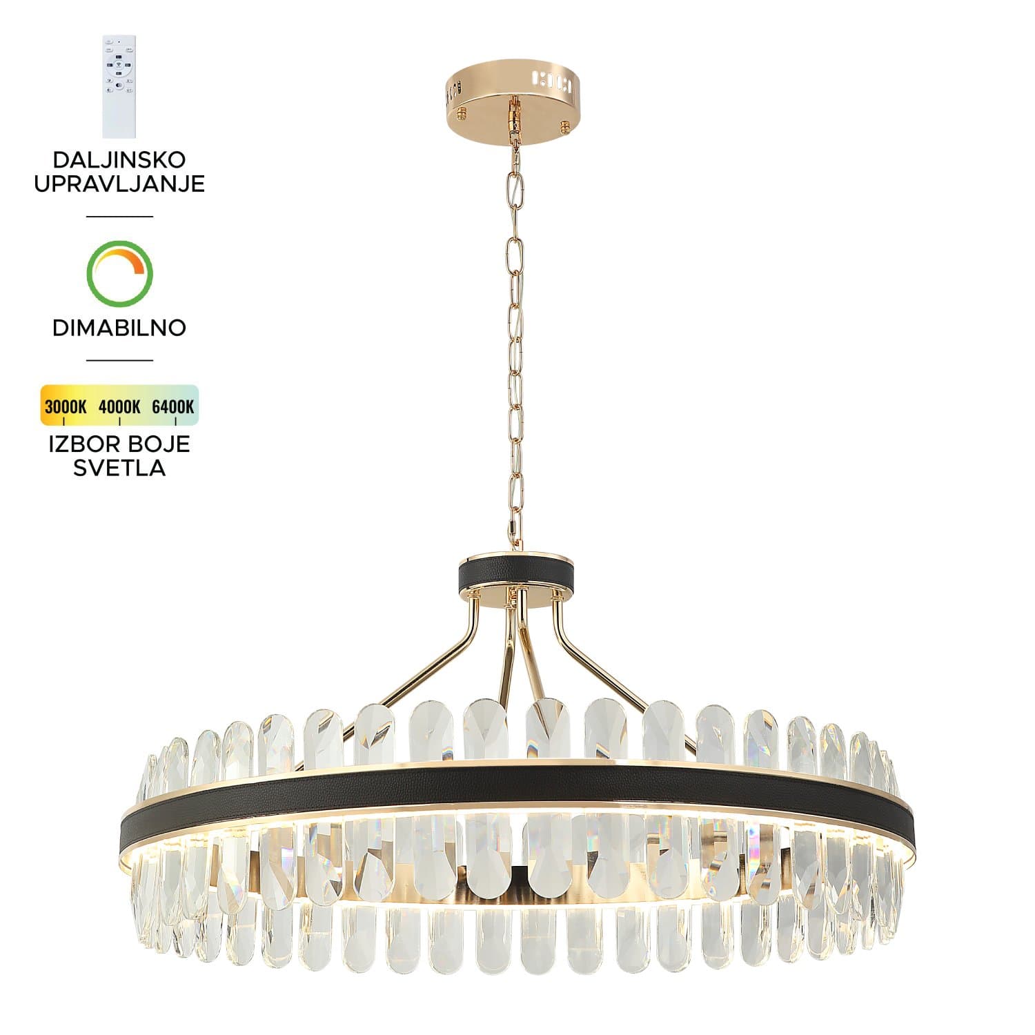 LED visilica KP4003-110V BK+GD