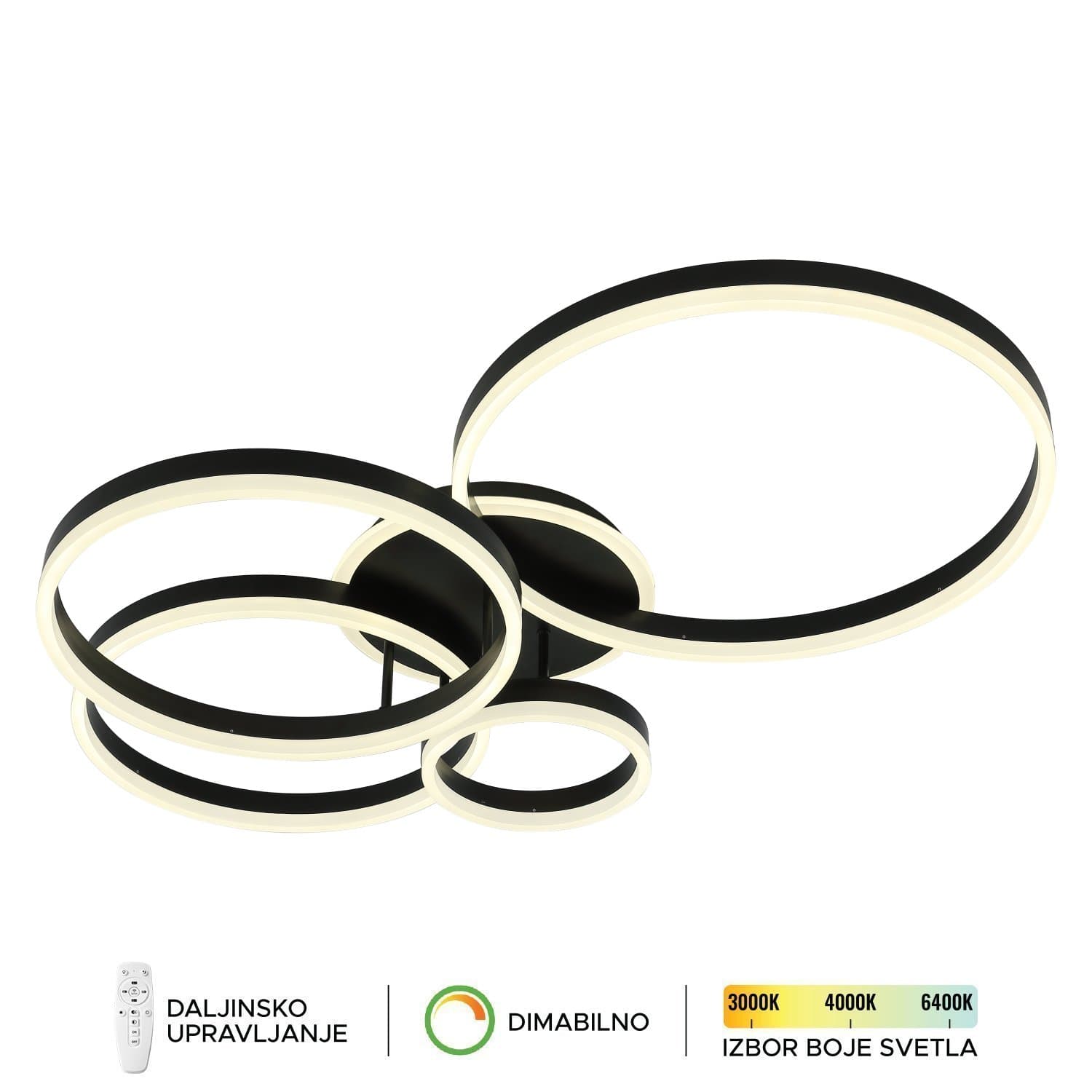 LED plafonska lampa F2047-132C BK