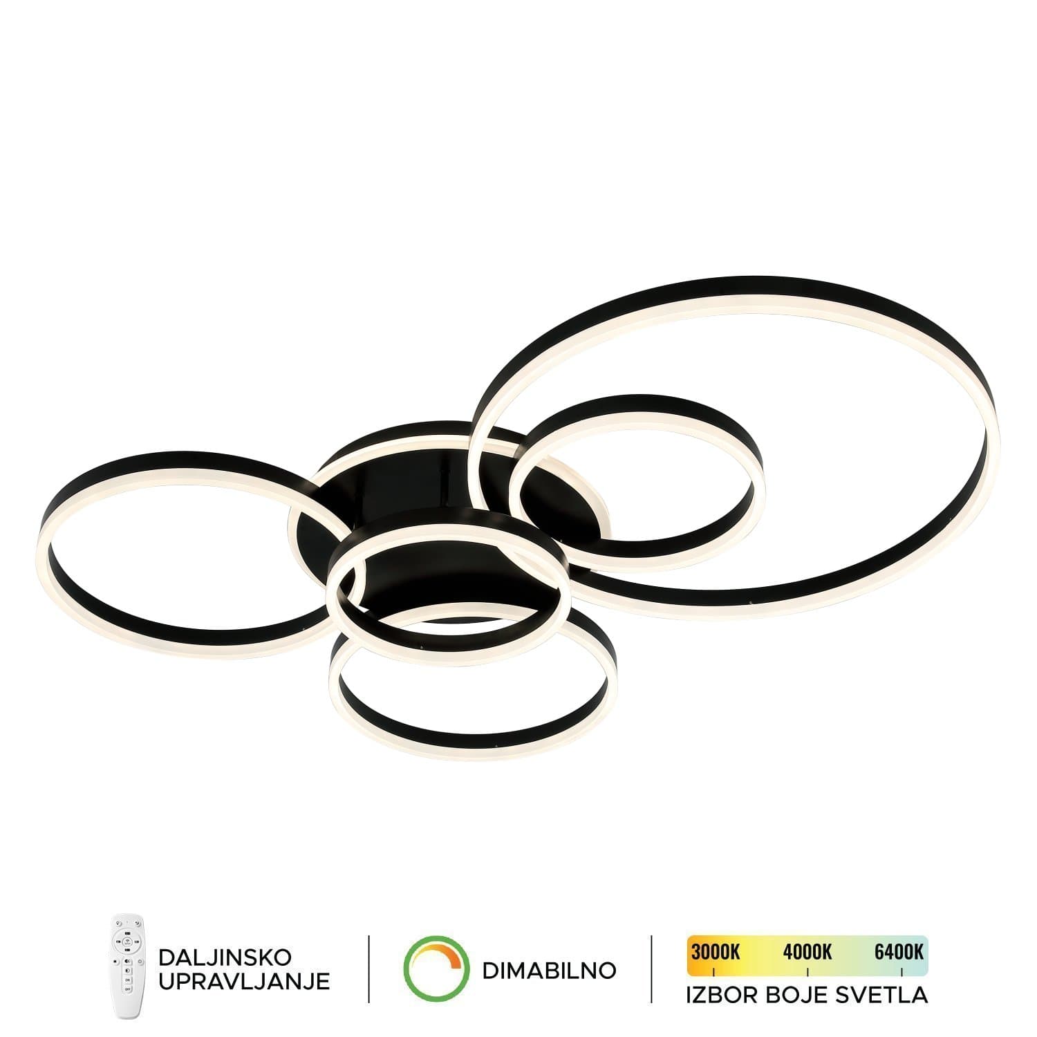 LED plafonska lampa F2047-174C BK