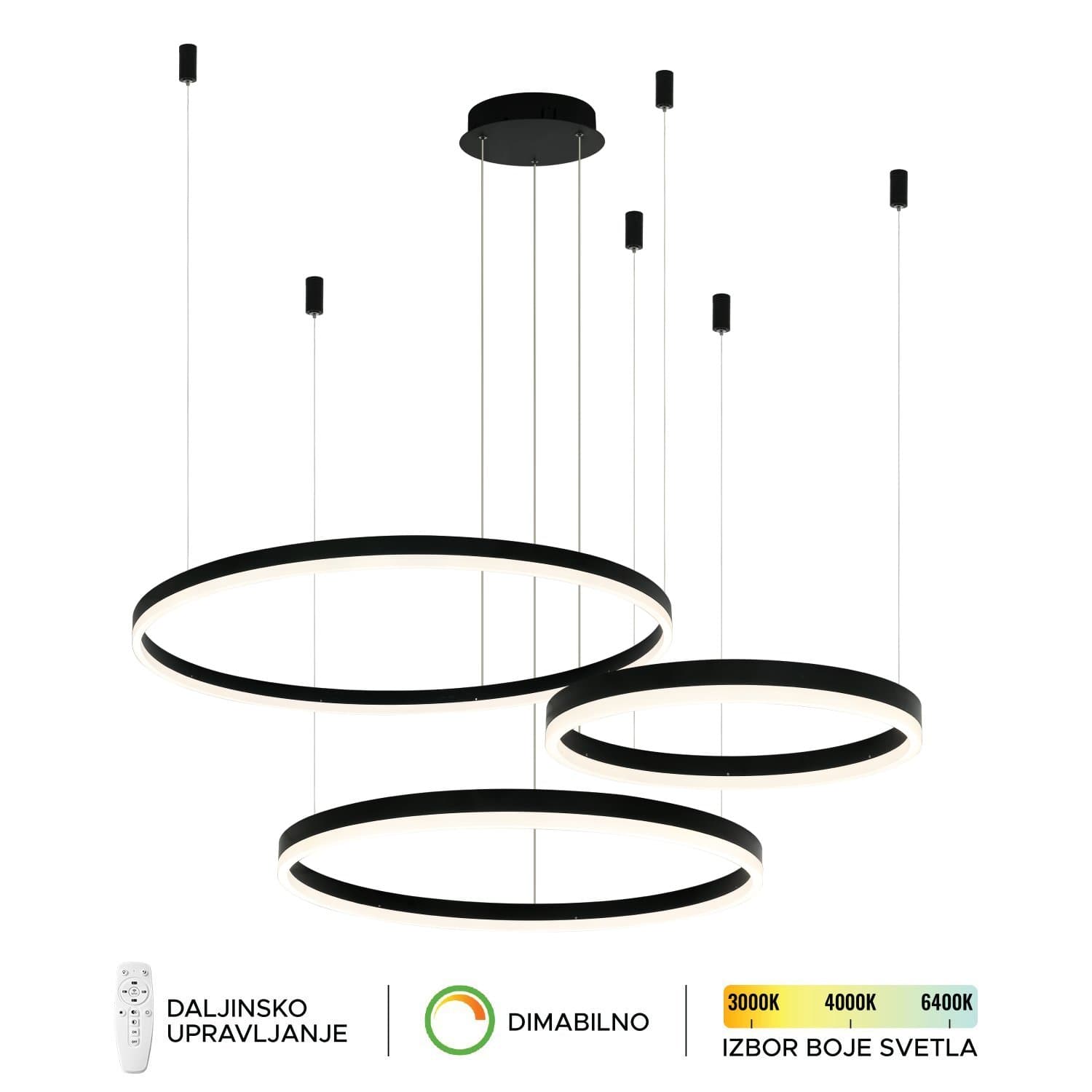 LED viseća lampa F2047-130C BK