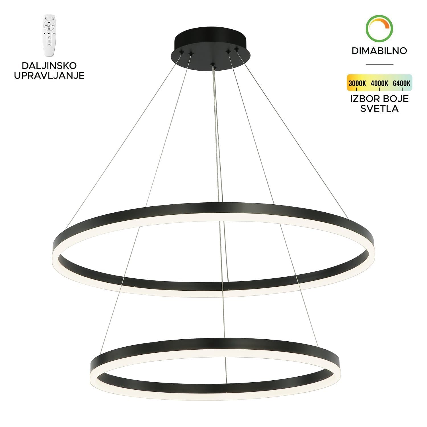LED visilica F2047-100V BK