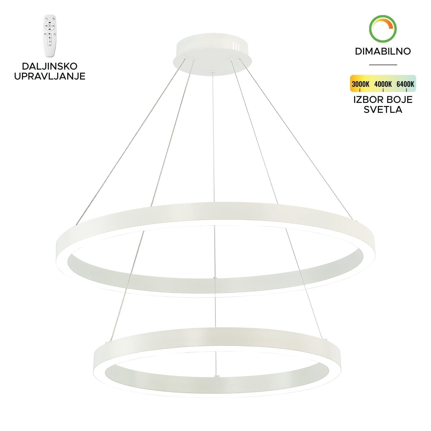 LED visilica F2048-100V WH