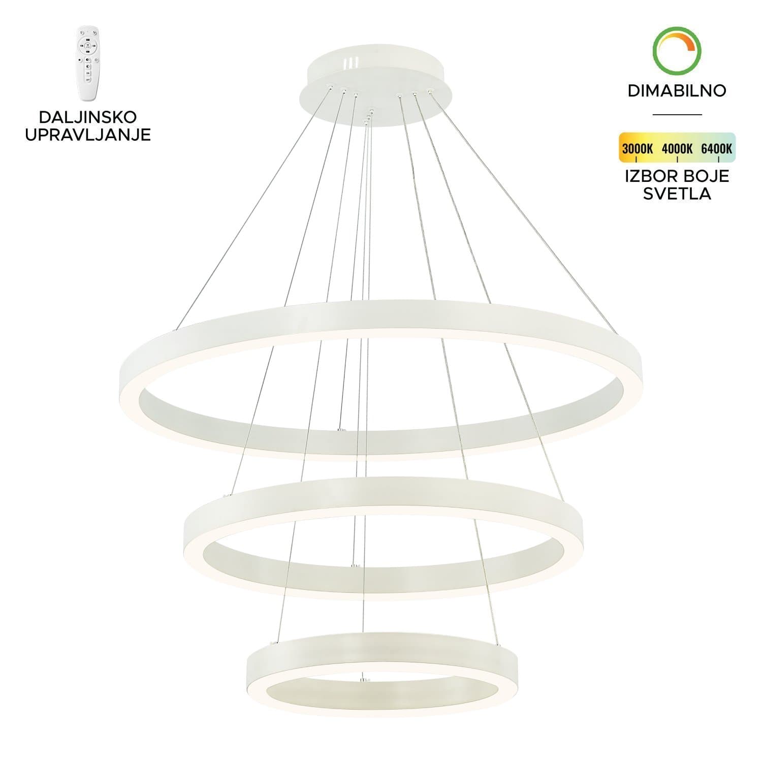 LED visilica F2048-130V WH