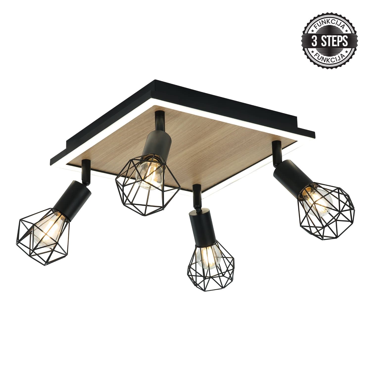 LED plafonska lampa FE405-4 BK+WD