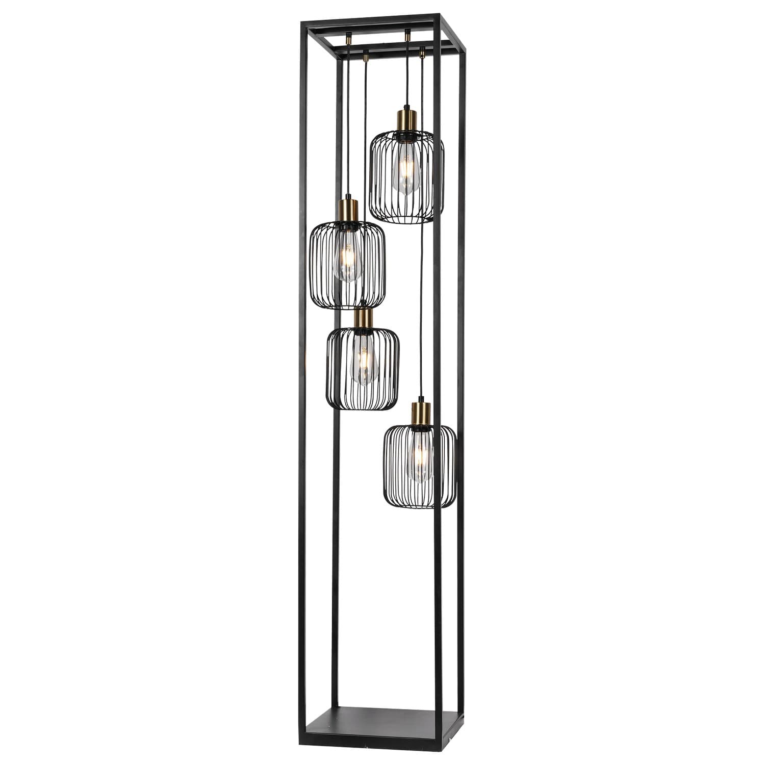Podna lampa F7044-4F BK+SG