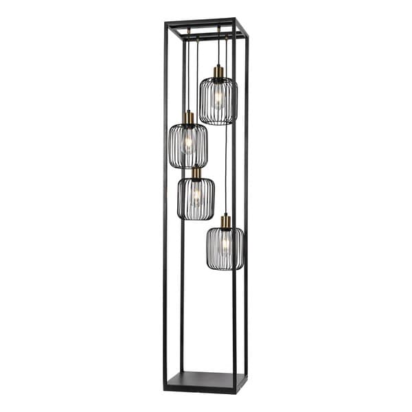 Podna lampa F7044-4F BK+SG