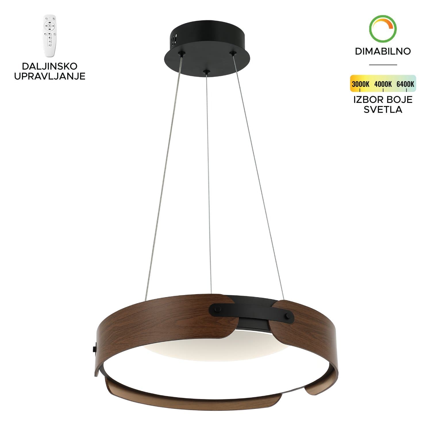LED viseća lampa F2097-75V BK+DWD