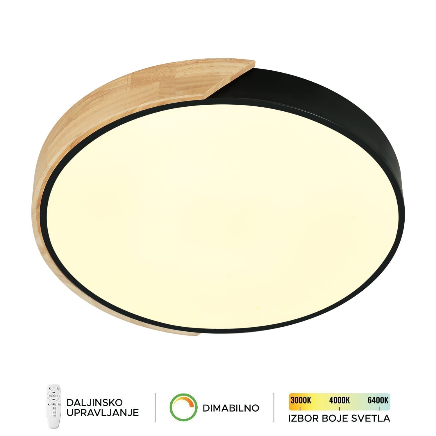 LED plafonska lampa F2811-30C BK+WD - LED plafonjere i plafonske lampe