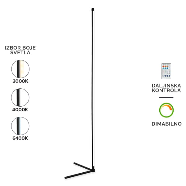 LED podna lampa F2078-12F BK - LED podne lampe