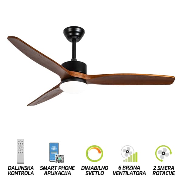 Plafonski ventilator sa svetiljkom FV3003-132 BR - Ventilatori