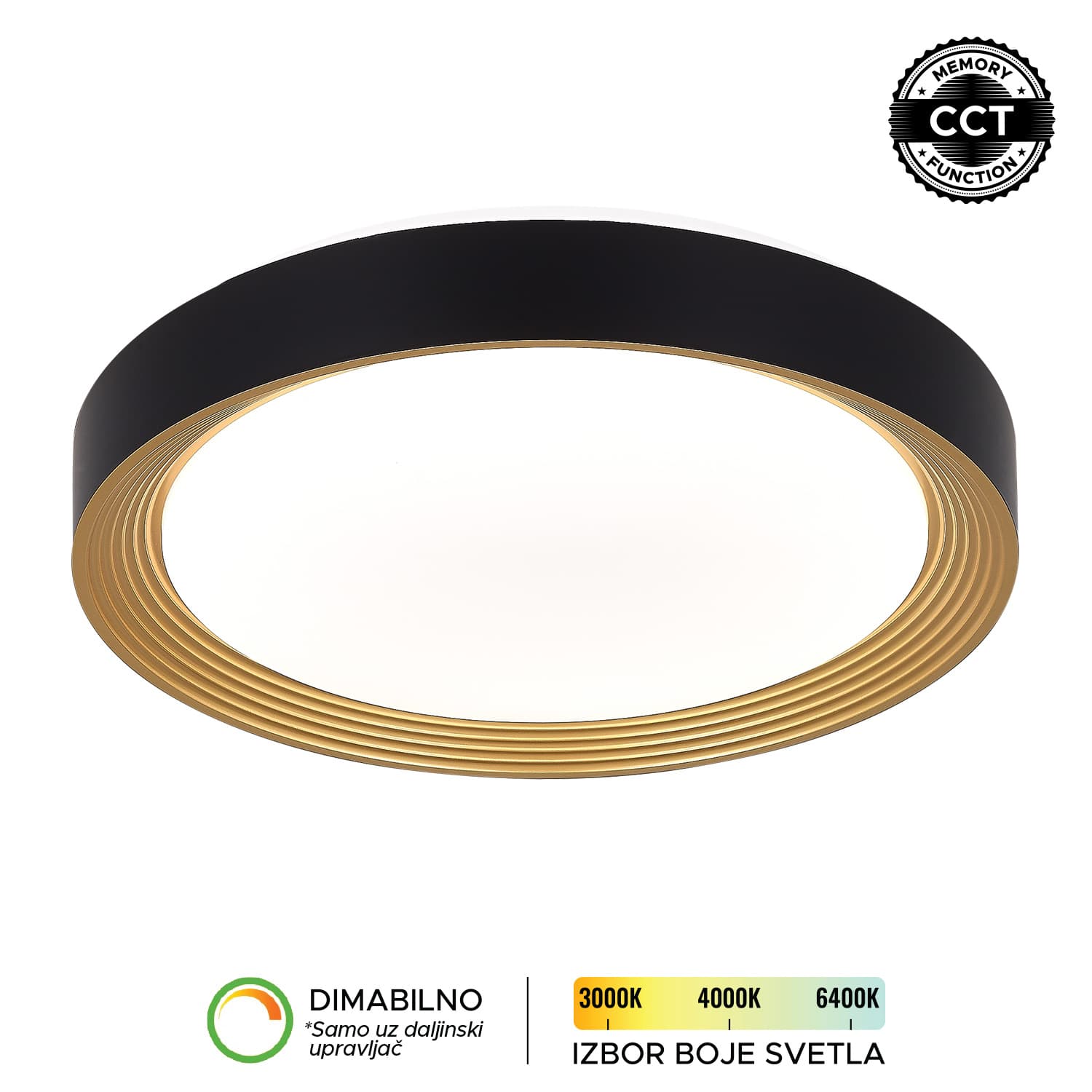 LED plafonjera LP-405-54R BK+SG - LED plafonjere i plafonske lampe