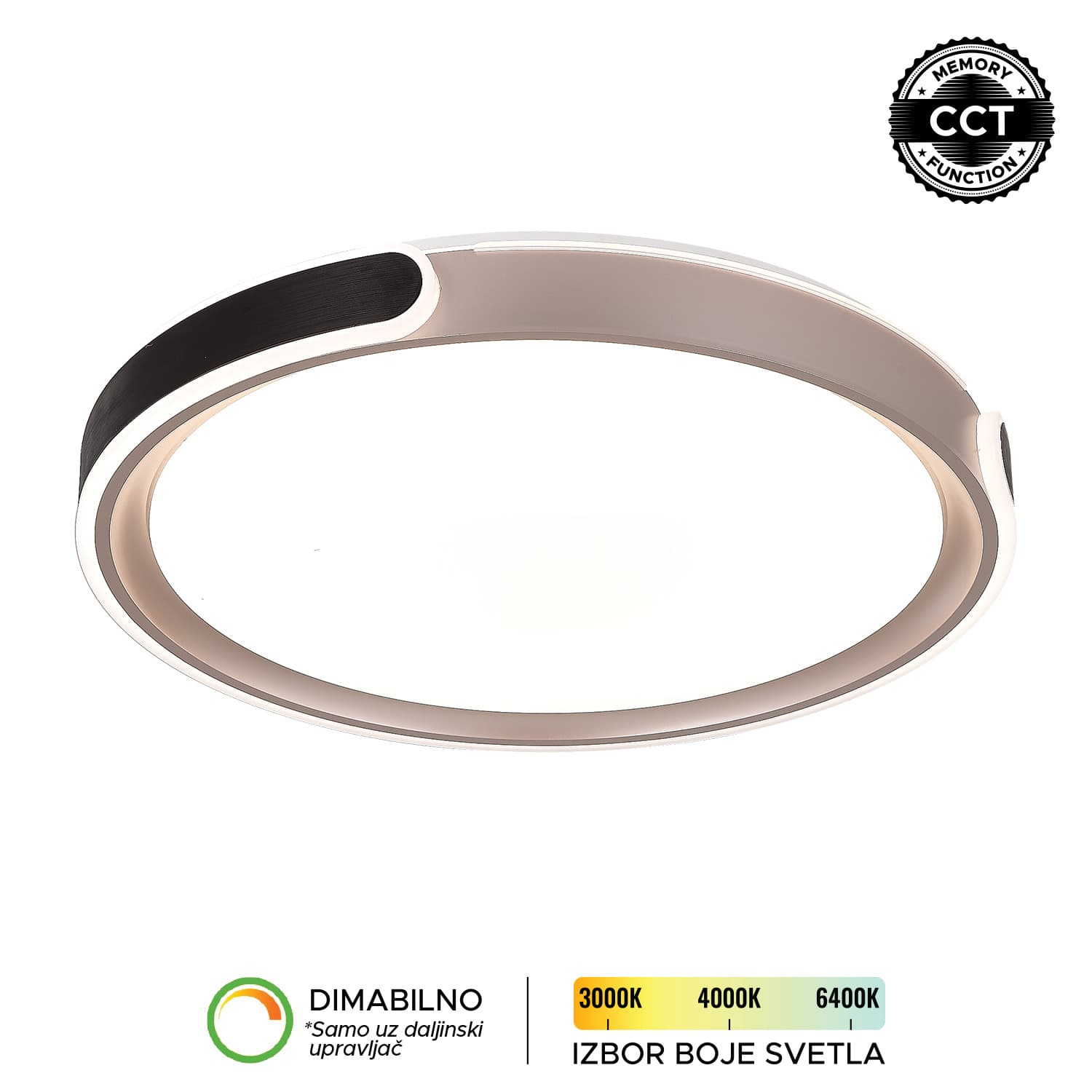 LED plafonjera LP-407-70R BK+RG - LED plafonjere i plafonske lampe