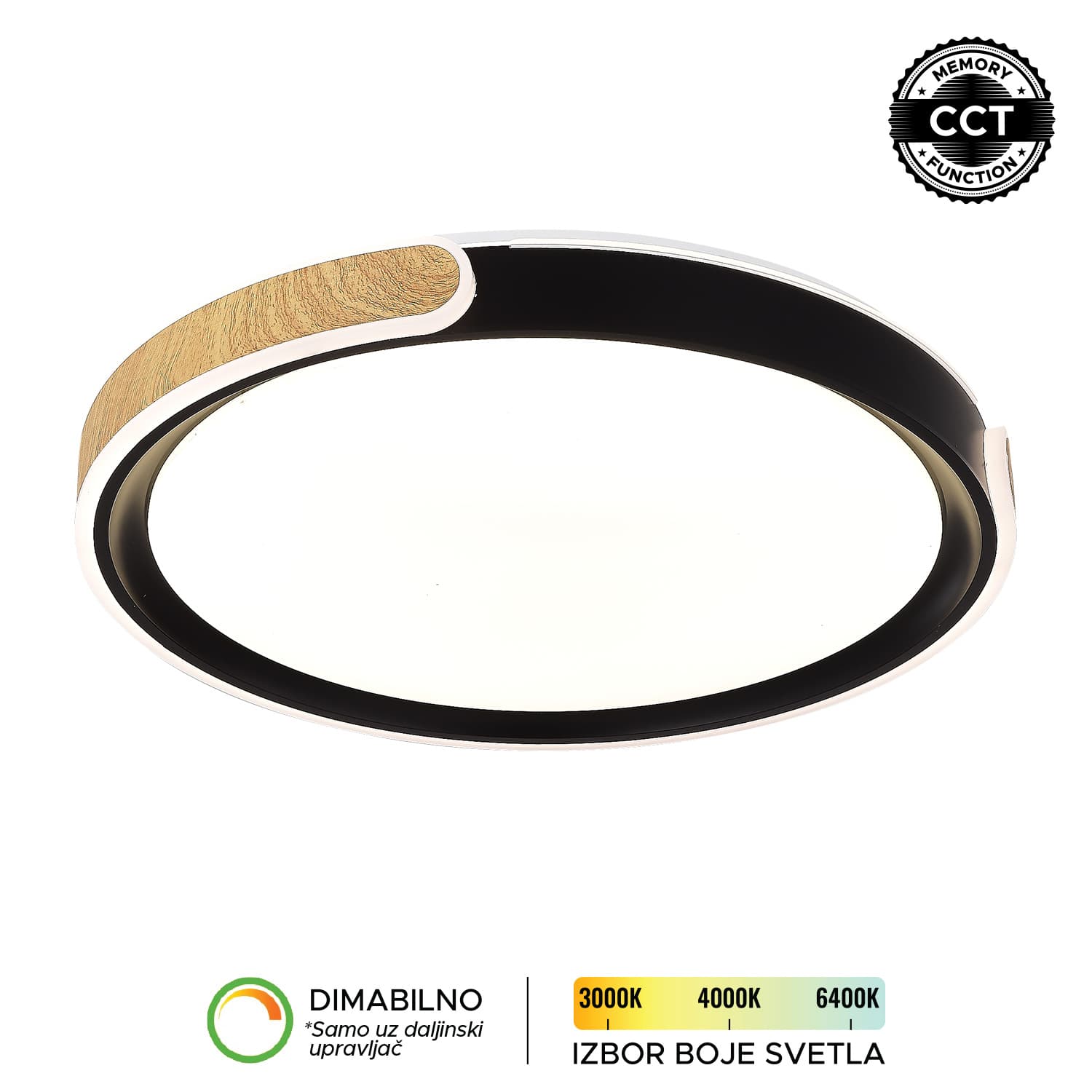 LED plafonjera LP-407-70R BK+WD - LED plafonjere i plafonske lampe