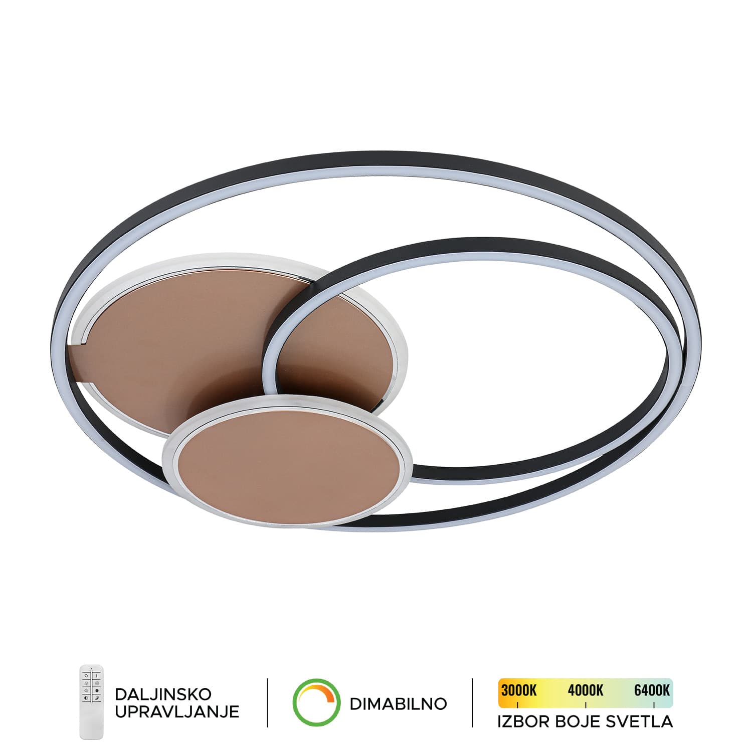 LED plafonska lampa F2102-36C BK+RG - LED plafonjere i plafonske lampe