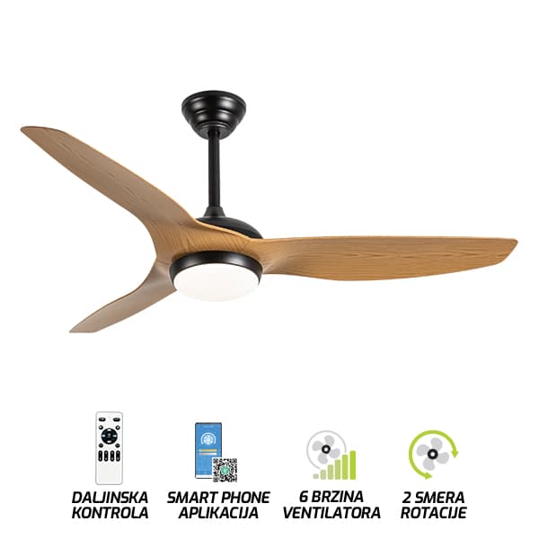 Plafonski ventilator sa svetiljkom FV3101-132 BR - Novo u ponudi